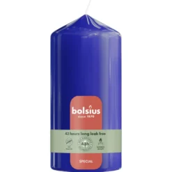 Bolsius Gotische Stompkaars 130/68 Gloss Majorelle Blue (1 Stuk)