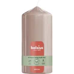 Bolsius Gotische Stompkaars 130/68 Gloss Misty Pink (1 Stuk)