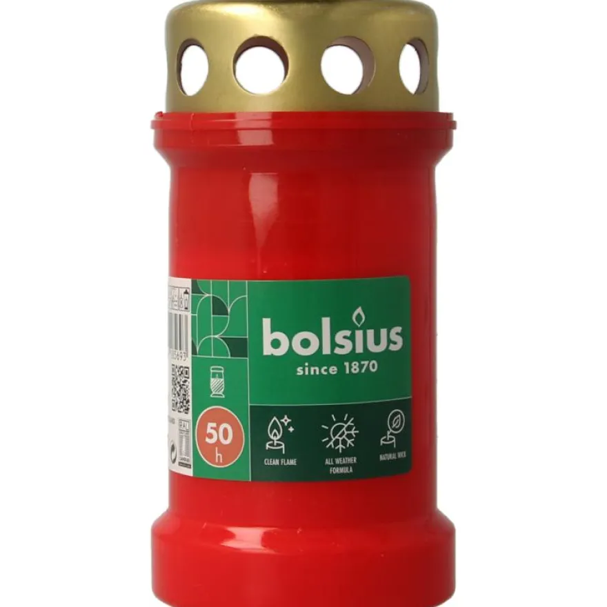 Bolsius Herdenkingslicht Nr3 Rood Met Deksel (1 stuk)