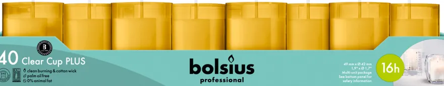 Bolsius Horeca Clear Cups 55/42 Tray 40 Amber (40 stuks)
