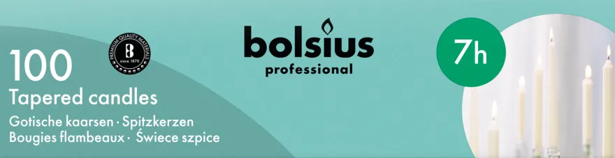 Bolsius Horeca Gotische Kaars 240/23 Doos 100 Zwart (100 stuks)