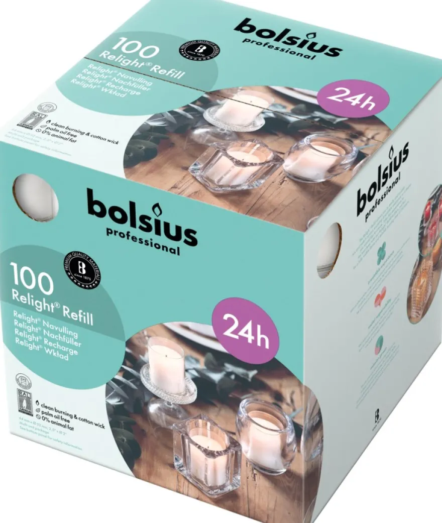 Bolsius Horeca Relight® Navullingen 64/52 Transparant (100 stuks)
