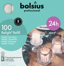 Bolsius Horeca Relight® Navullingen 64/52 Transparant (100 stuks)