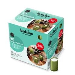 Bolsius Horeca Relight® Plus Navullingen 64/52 Olijfgroen (80 stuks)