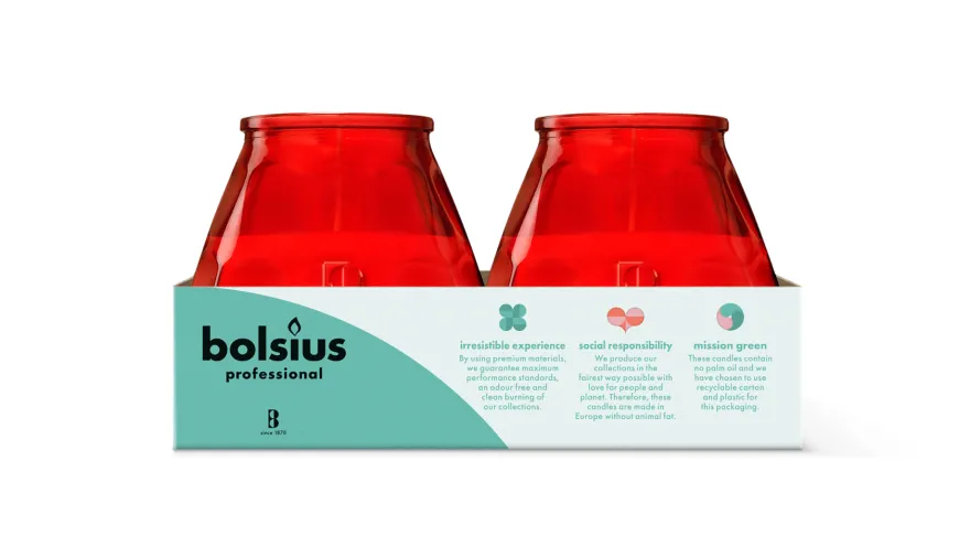 Bolsius Horeca Twilight 104/99 Rood (6 stuks)