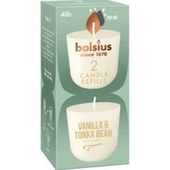 Bolsius Navulling Clean Light pack 2 Vanille & Tonkaboon (2 stuks)