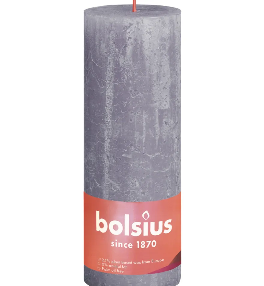 Bolsius Rustiekkaars Shine 190/68 Frosted Lavender (1 stuk)