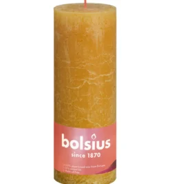 Bolsius Rustiekkaars Shine 190/68 Honeycomb Yellow (1 stuk)
