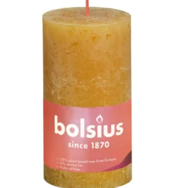 Bolsius Rustiekkaars Shine 130/68 130/68 Honeycomb Yellow (1 stuk)