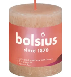 Bolsius Rustiekkaars Shine 80/68 Misty Pink (1 stuk)