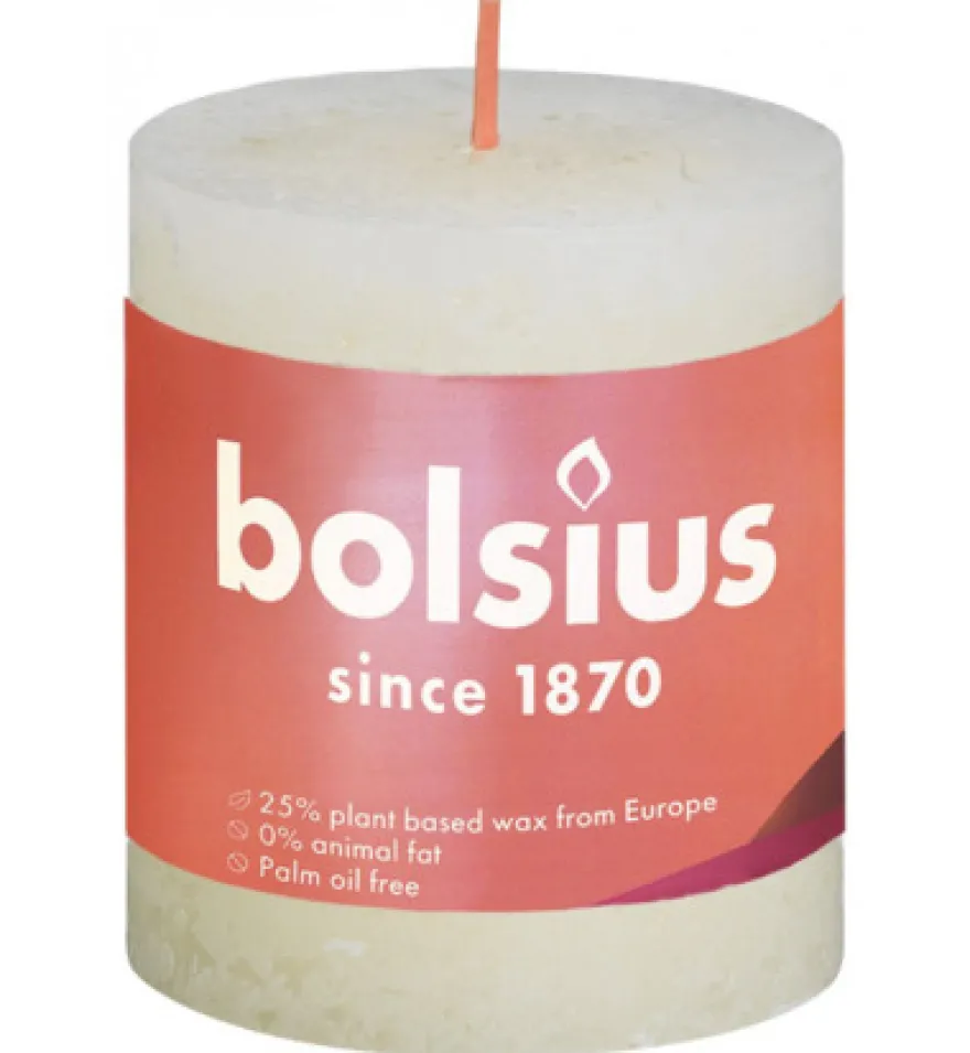 Bolsius Rustiekkaars Shine 80/68 Soft Pearl (1 stuk)