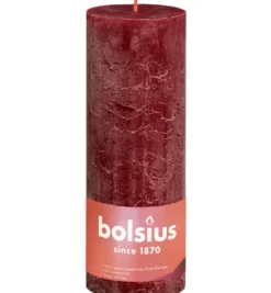 Bolsius Rustiekkaars Shine 190/68 Velvet Red (1 stuk)