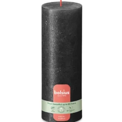 Bolsius Rustiek Shimmer Stompkaars 190/68 Antraciet (1 stuk)
