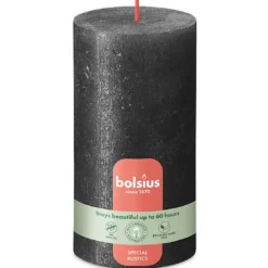 Bolsius Rustiek Shimmer Stompkaars 130/68 Antraciet (1 stuk)