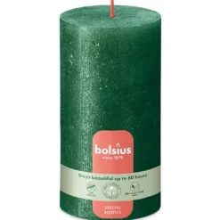 Bolsius Rustiek Shimmer Stompkaars 130/68 Pine Green (1 stuk)