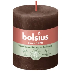 Bolsius Rustiek Stompkaars 80/68 Chocolate Brown