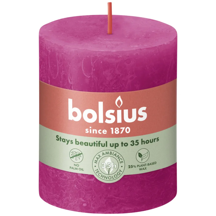 Bolsius Rustiek Stompkaars 80/68 Fuchsia