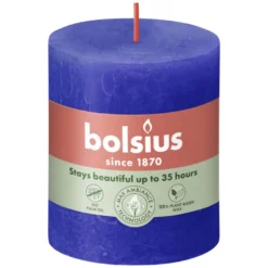 Bolsius Rustiek Stompkaars 80/68 Majorelle Blue