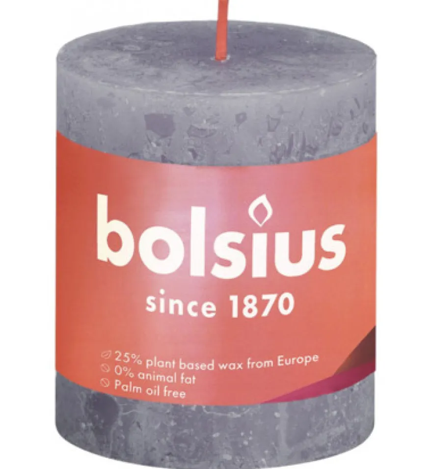 Bolsius Rustiek Stompkaars Shine 80/68 Frosted Lavender (1 stuk)