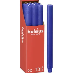 Bolsius Rustiek Stoof/dinerkaars 270/23 Majorelle Blue (9 stuks)