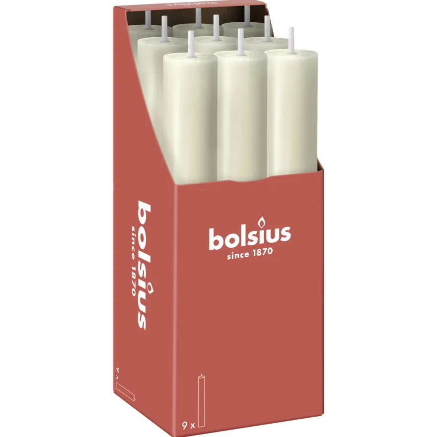 Bolsius Rustiek tafelkaars XL Soft Pearl (9 stuks)