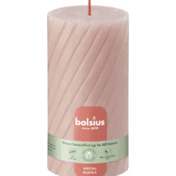 Bolsius Rustiek twist stompkaars 130/68 Misty Pink (1 stuk)