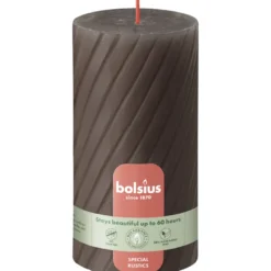 Bolsius Rustiek twist stompkaars 130/68 Rustic Taupe (1 stuk)