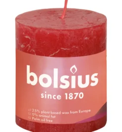 Bolsius Shine Rustiekkaars 80/68 Delicate Red (1 stuk)