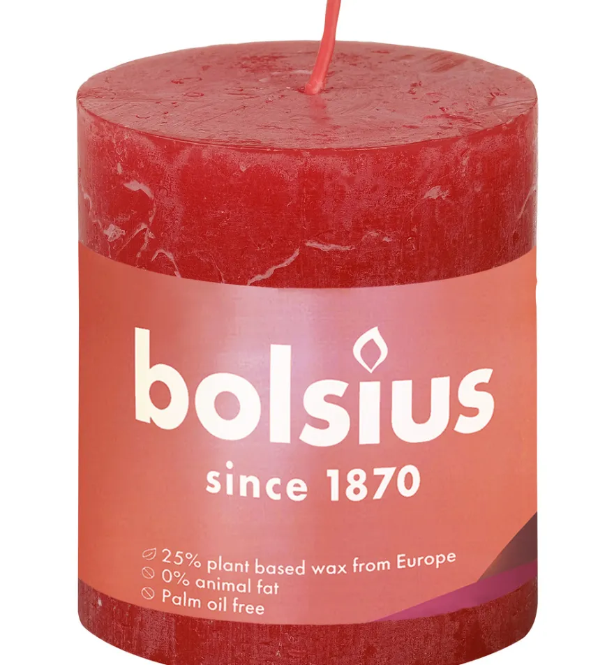 Bolsius Shine Rustiekkaars 80/68 Delicate Red (1 stuk)