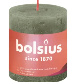 Bolsius Shine Rustiekkaars 80/68 Fresh Olive (1 stuk)