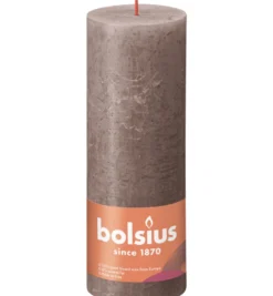 Bolsius Shine Rustiek Stompkaars 190/68 Rustic Taupe (1 stuk)