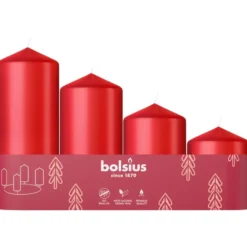 Bolsius Stompkaars Assorti Tray 4 Delicate Red (1 stuk)