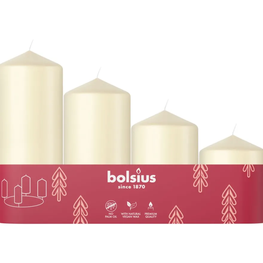 Bolsius Stompkaars Assorti Tray 4 Soft Pearl (1 stuk)