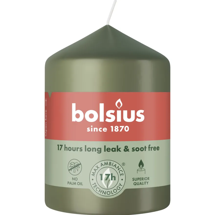 Bolsius Stompkaars 80/58 Fresh Olive (1 stuk)