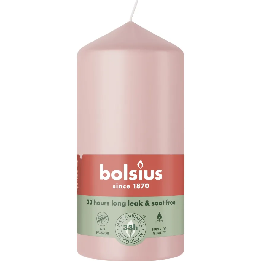Bolsius Stompkaars 120/58 Misty Pink (1 stuk)
