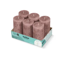 Bolsius Stompkaars Rustiek 130/68 Tray 6 Suede Bruin (1 stuk)