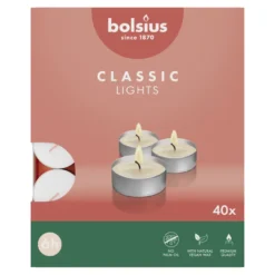 Bolsius Theelichten 6-Uur Wit (40 stuks)