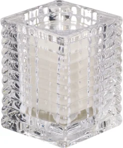 Bolsius Theelicht Houder Ribbed Transparant (1 stuk)