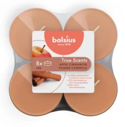 Bolsius True Scents Maxilichten Clear Cup 8U Apple Cinnamon (1 stuk)