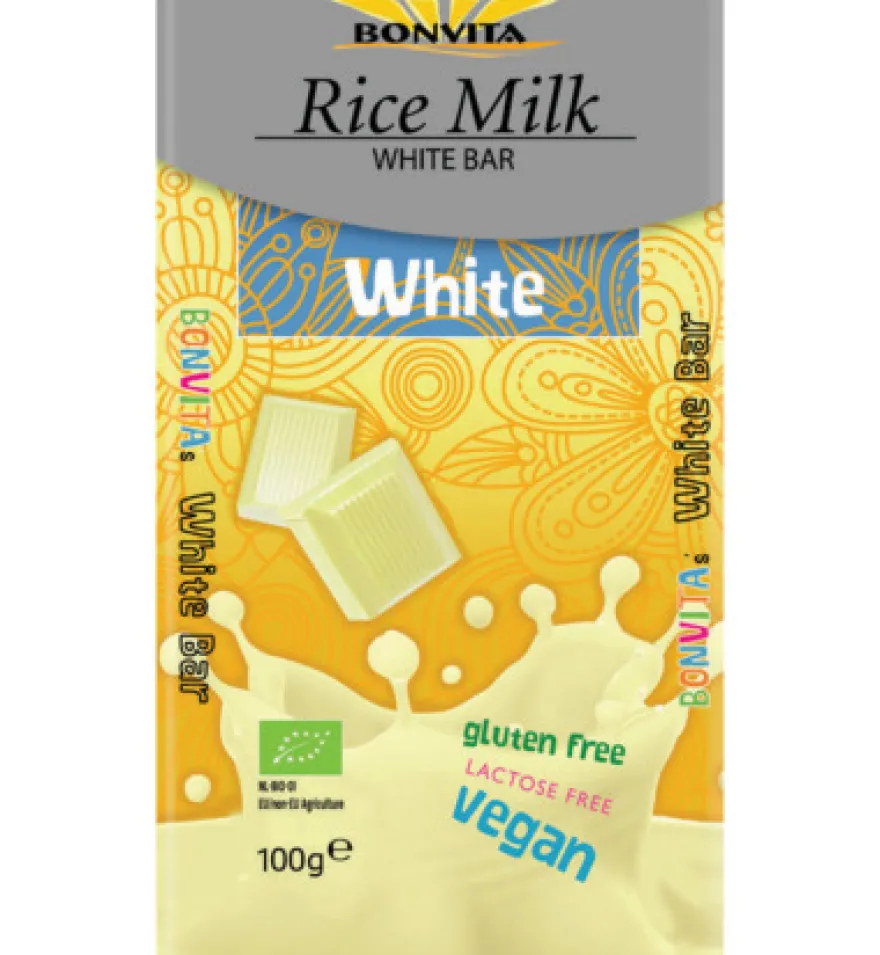 Bonvita Rijstmelk Chocolade Wit Bio (100 gr)