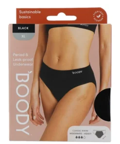 Boody Menstruatieondergoed Bikinislip Zwart Normaal/hevig Maat XL (1 stuk)