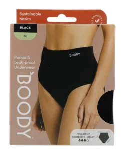 Boody Menstruatieondergoed Tailleslip Zwart Normaal/hevig Maat M (1 stuk)