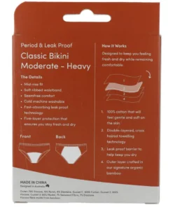 Boody Menstruatieondergoed Bikinislip Zwart Normaal/hevig Maat L (1 stuk)