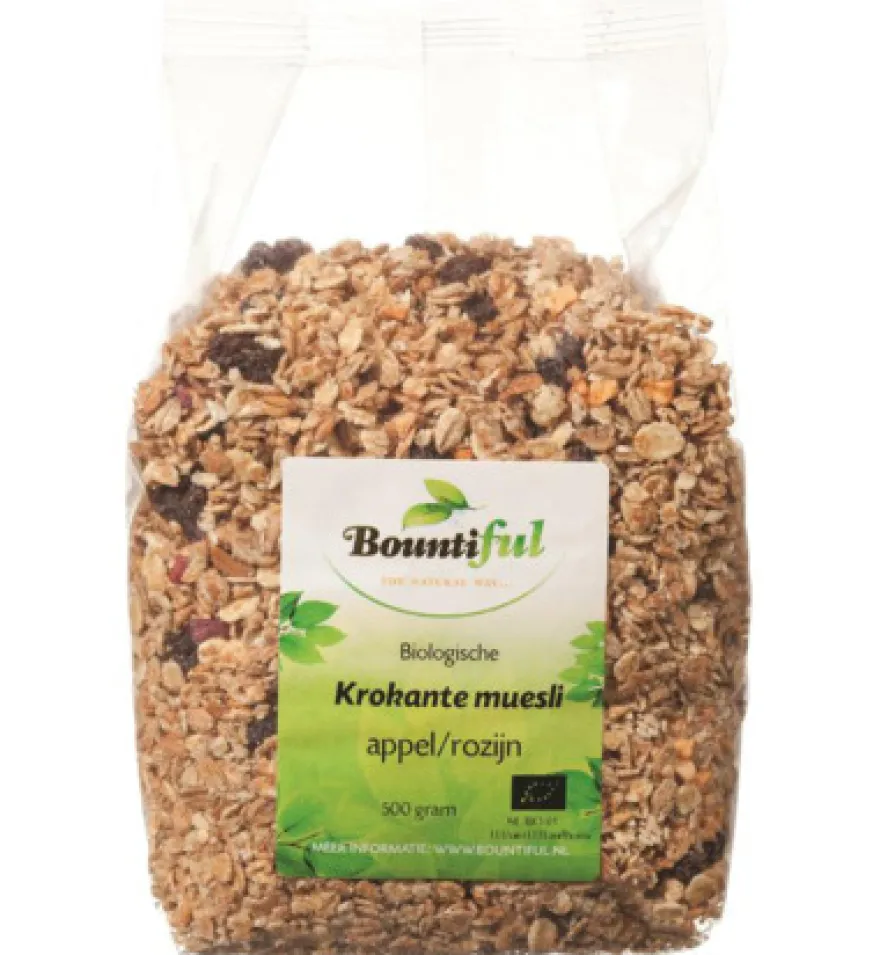 Bountifulgranola Appel Rozijn Muesli Bio (500 gr)