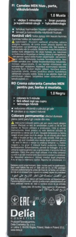 Cameleo Men Hair Color Cream 1.0 Black (1 stuk)
