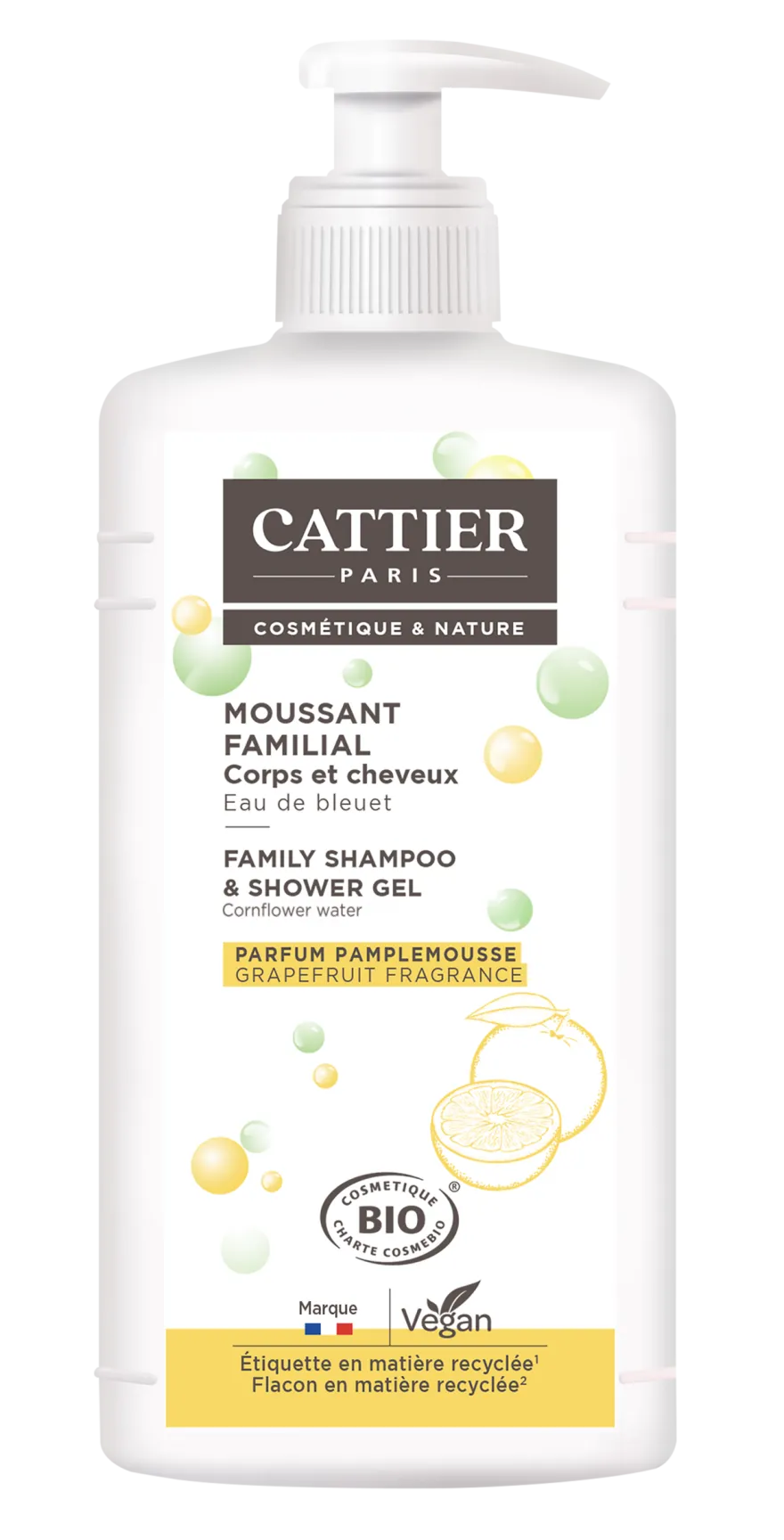 Cattier Douchegel & Shampoo Korenbloem/lactoserum (1000 ml)