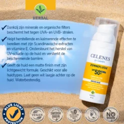 Celenes Herbal Dry Touch Sunscreen Fluid Spf50 (50 ml)