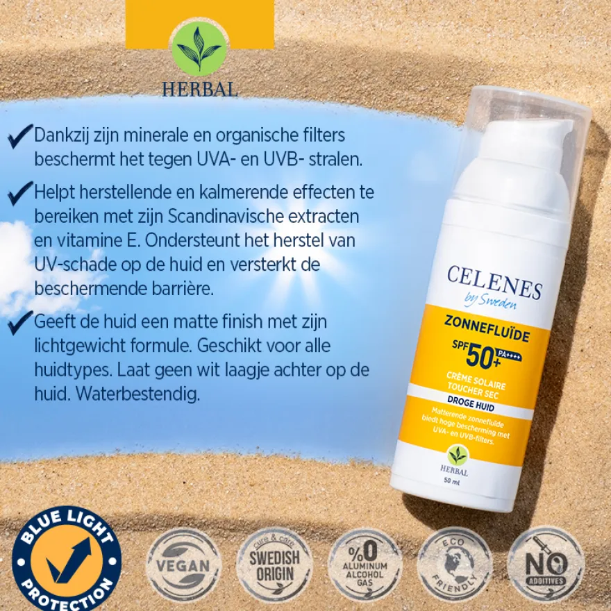 Celenes Herbal Dry Touch Sunscreen Fluid Spf50 (50 ml)