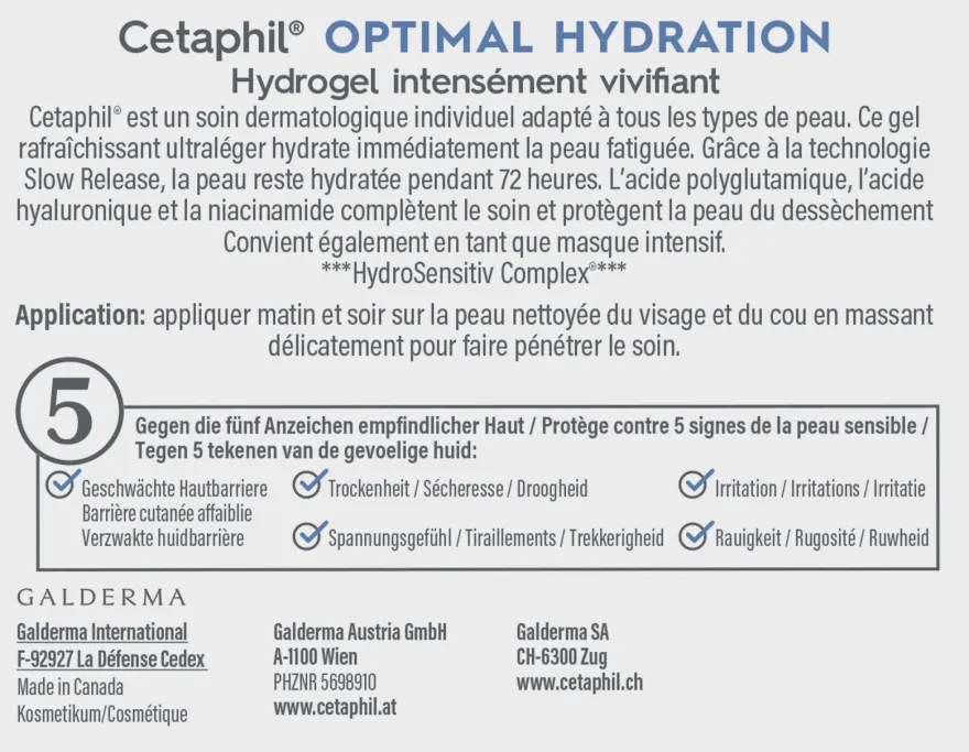 Cetaphil Optimal Hydration Intensief Herstellende Hydrogel (48 gr)