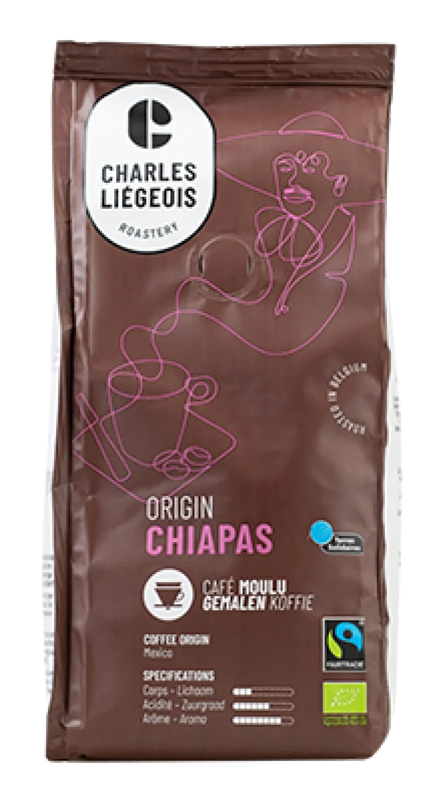 Charles Liégeois Koffie Gemalen Chiapas Bio (250 gr)